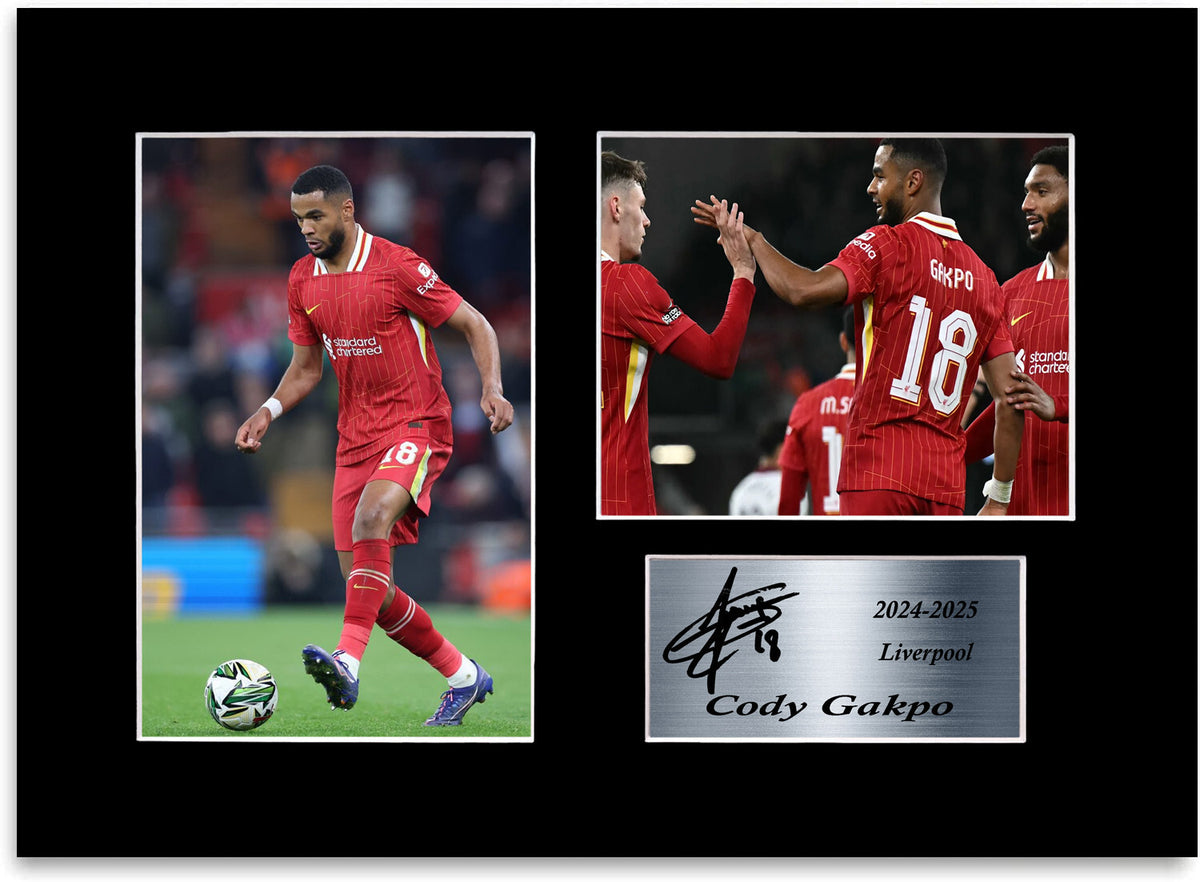 Cody Gakpo Liverpool Player mounted display by LJW Prints