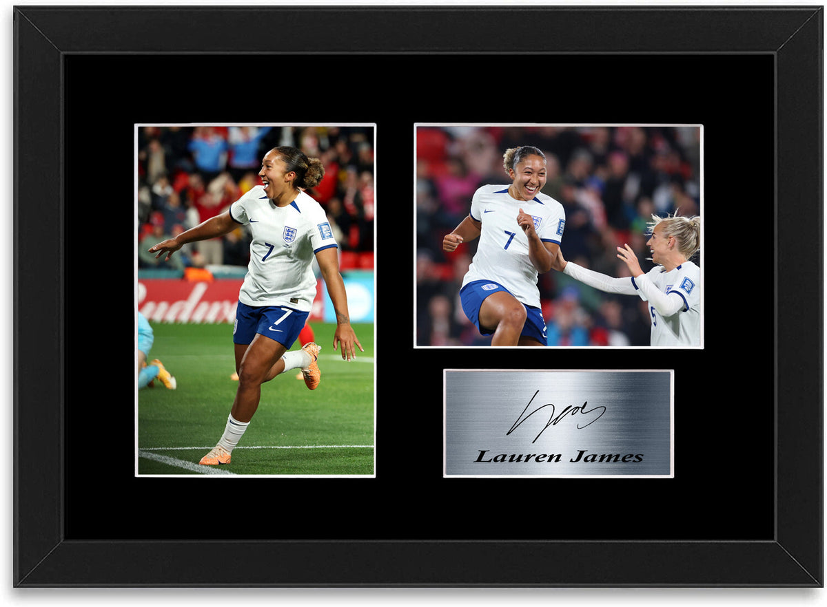 Lauren James England framed print by LJW Prints