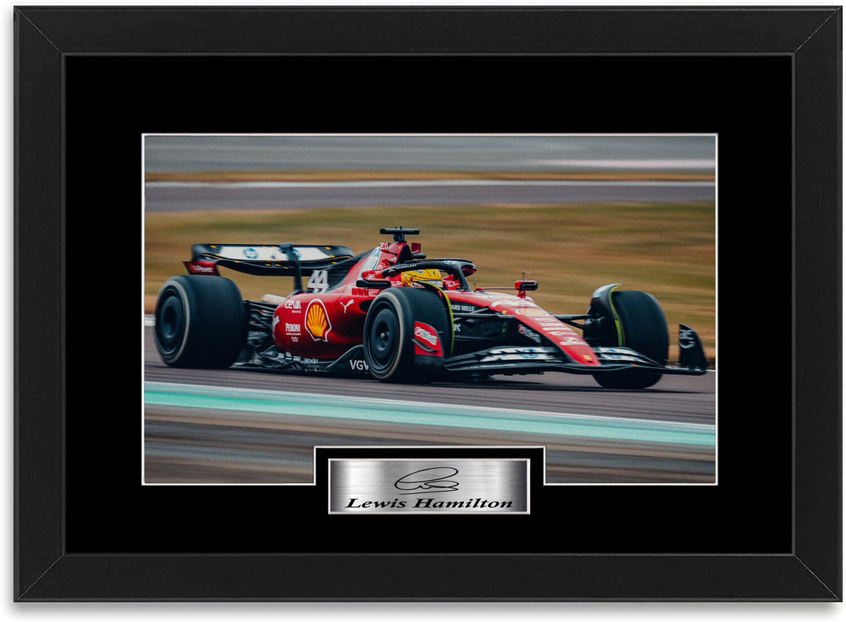 Lewis Hamilton 2025 For Ferrari F1 Fans framed print by LJW Prints