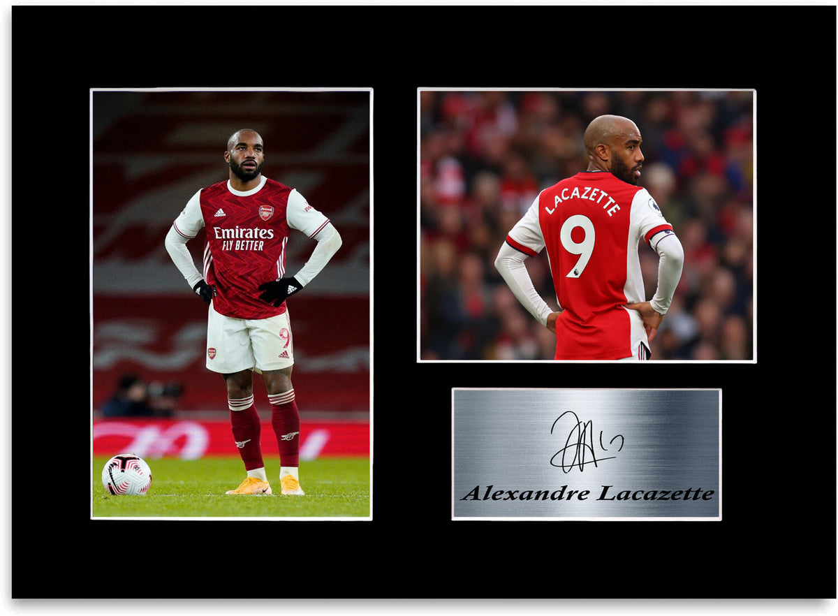 Alexandre Lacazette Arsenal Player A4 Printed Signed Photo Display Mount Gift