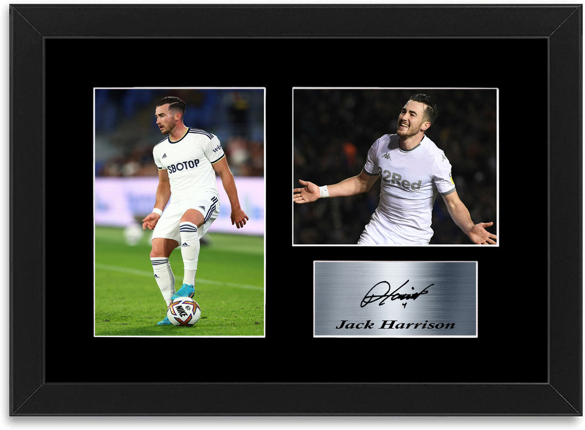 Jack Harrison Leeds United Player Signed Photo Display Mount Gift A4 Framed