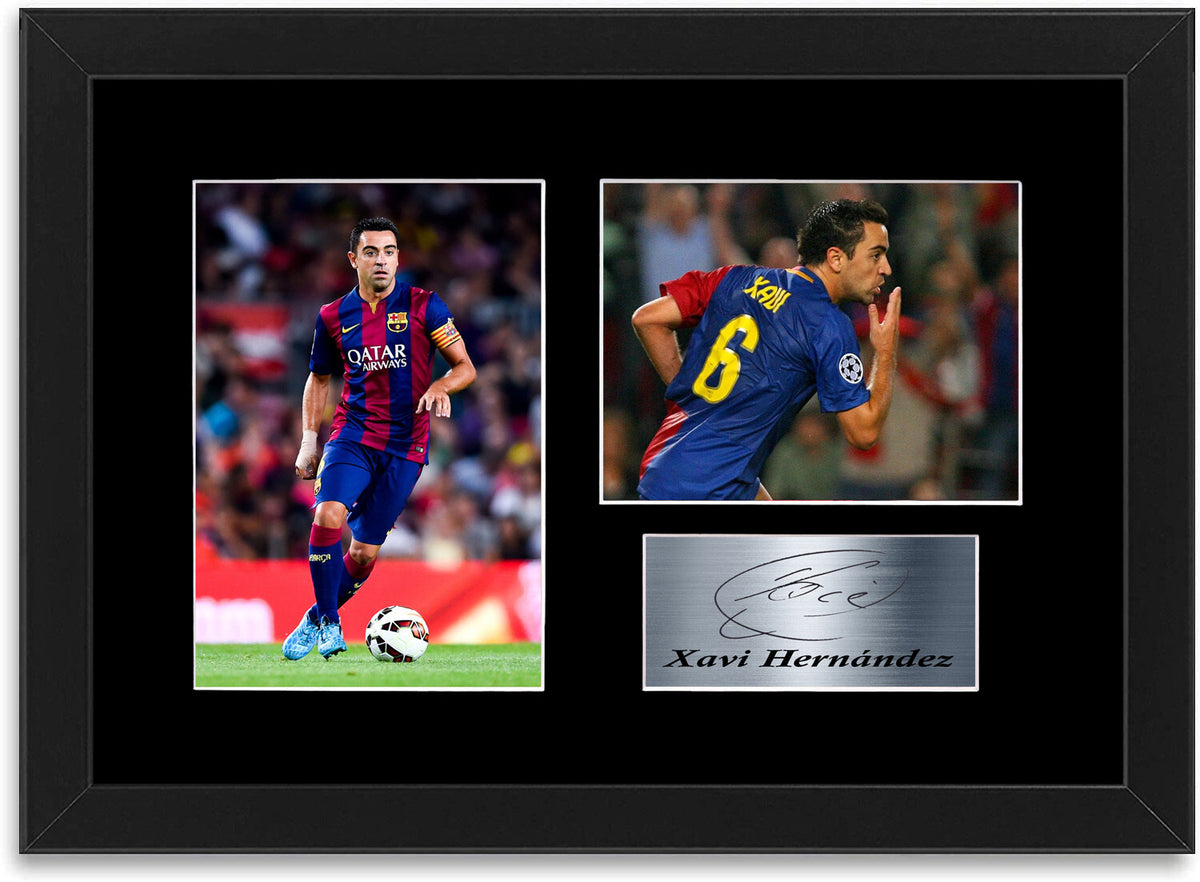 Xavi Barcelona Football Player A4 Printed Signed Photo Display Framed Poster