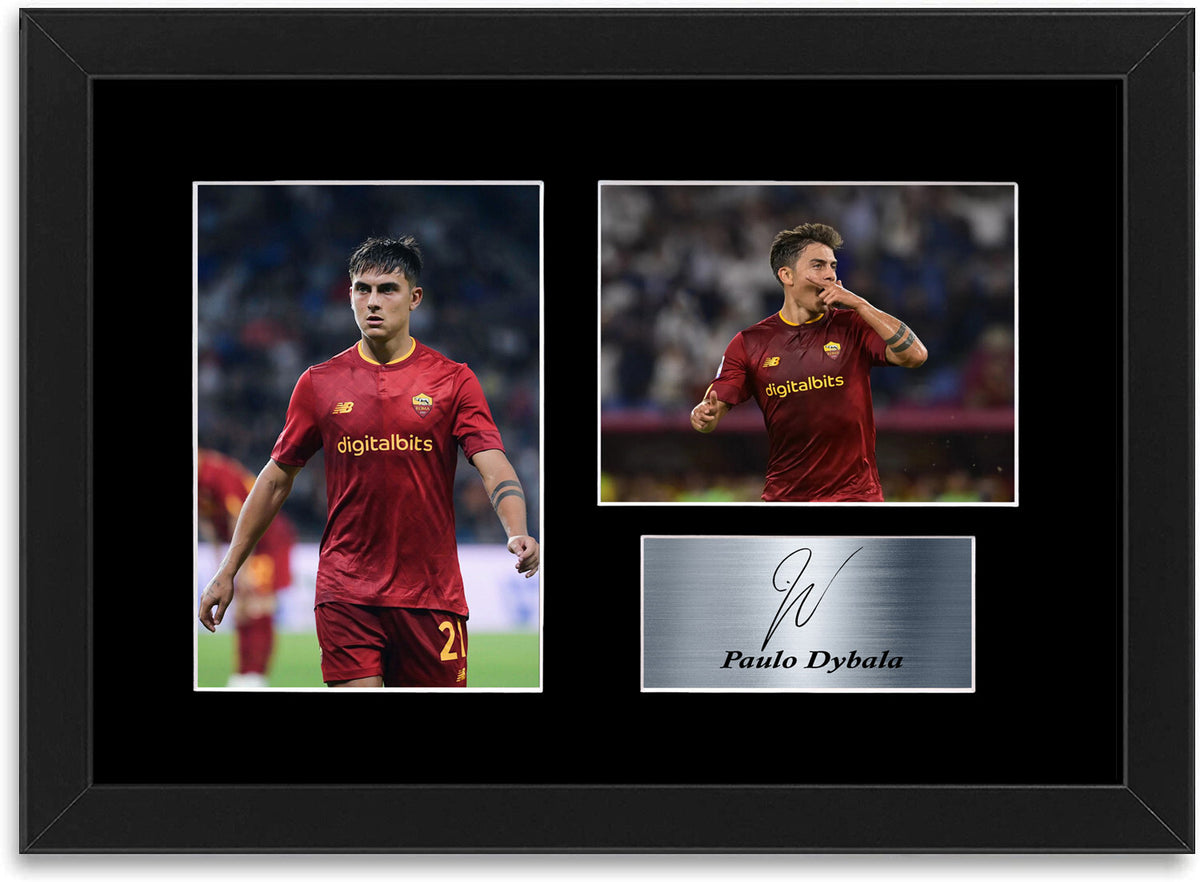 Paulo Dybala Football Player Printed Signed Photo Display Framed Poster Gift A4