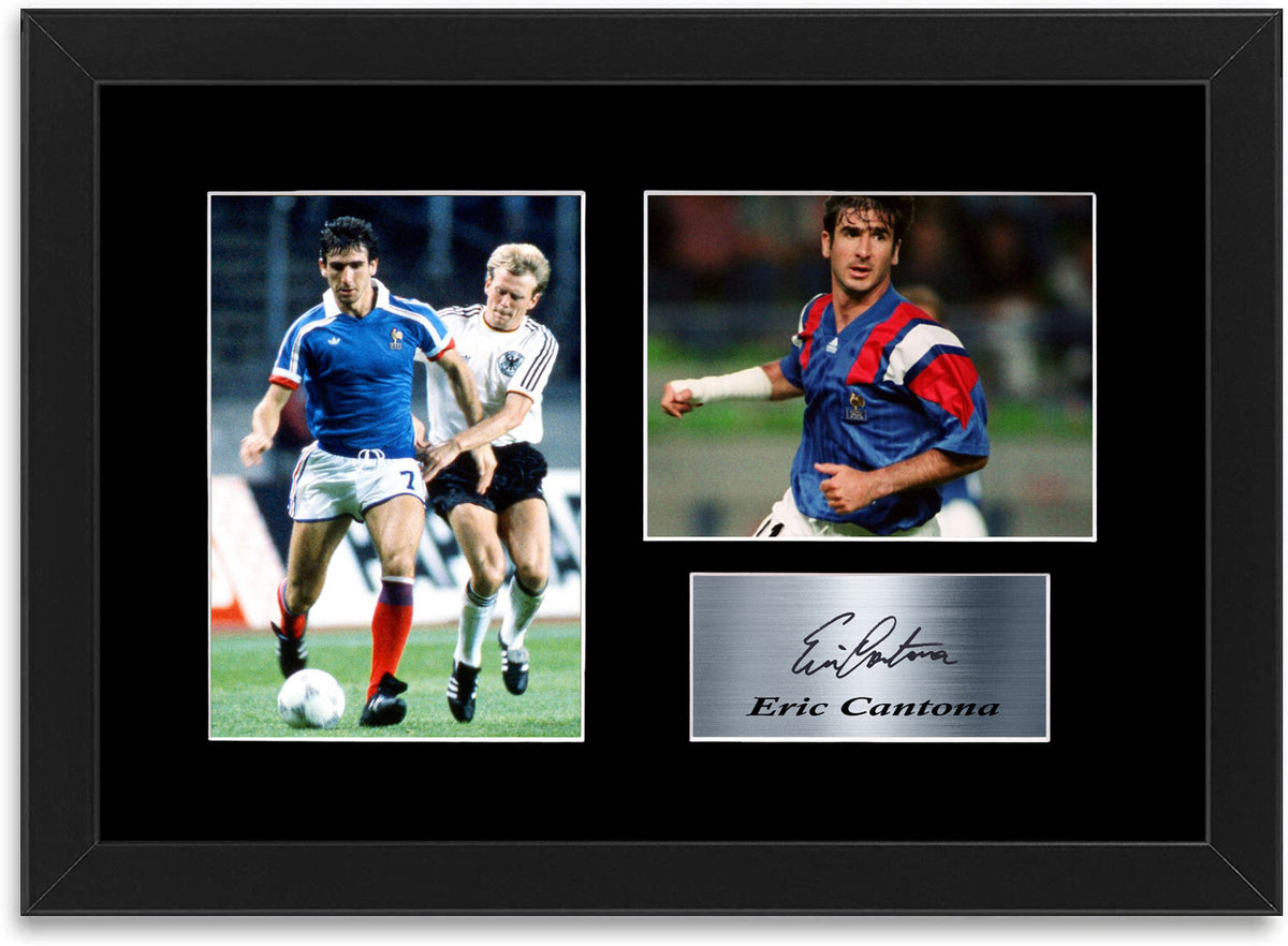 Eric Cantona Football Player France A4 Signed Photo Display Framed Poster