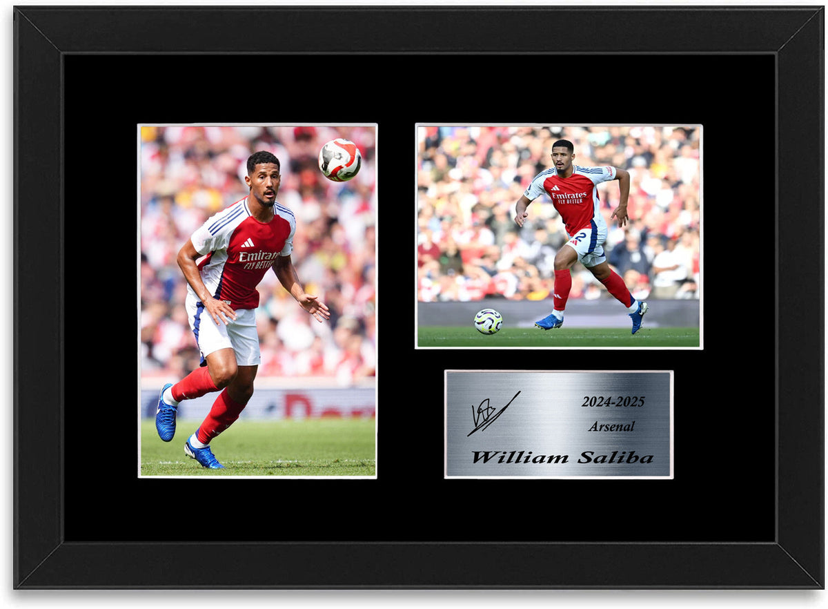 William Saliba Arsenal Player Printed framed print by LJW Prints