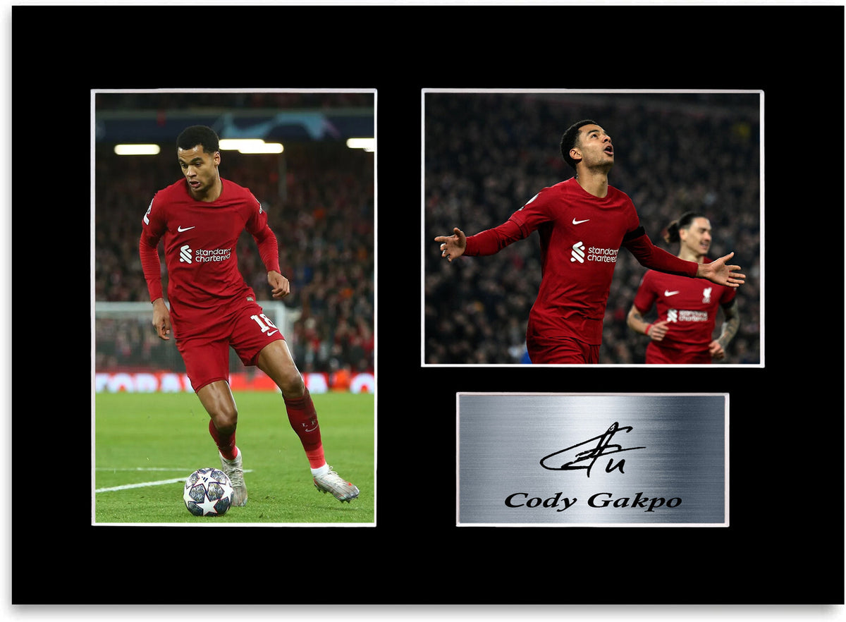 Cody Gakpo Liverpool Player mounted display by LJW Prints