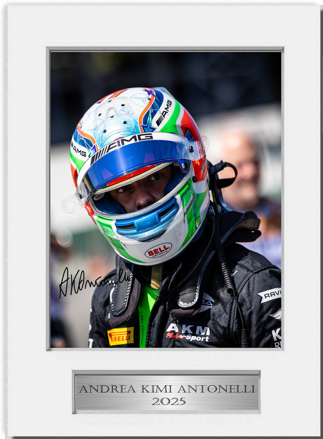 Andrea Kimi Antonelli For F1 Fans 2025 mounted display by LJW Prints
