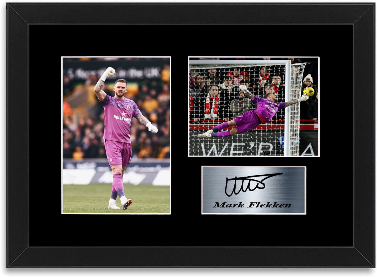 Mark Flekken Brentford Player framed print by LJW Prints