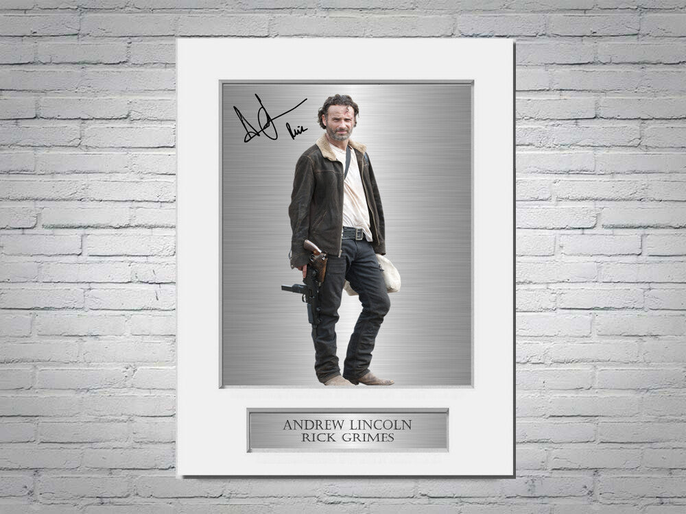 Andrew Lincoln Signed Photo Display Mount A4 Rick Grimes Gift