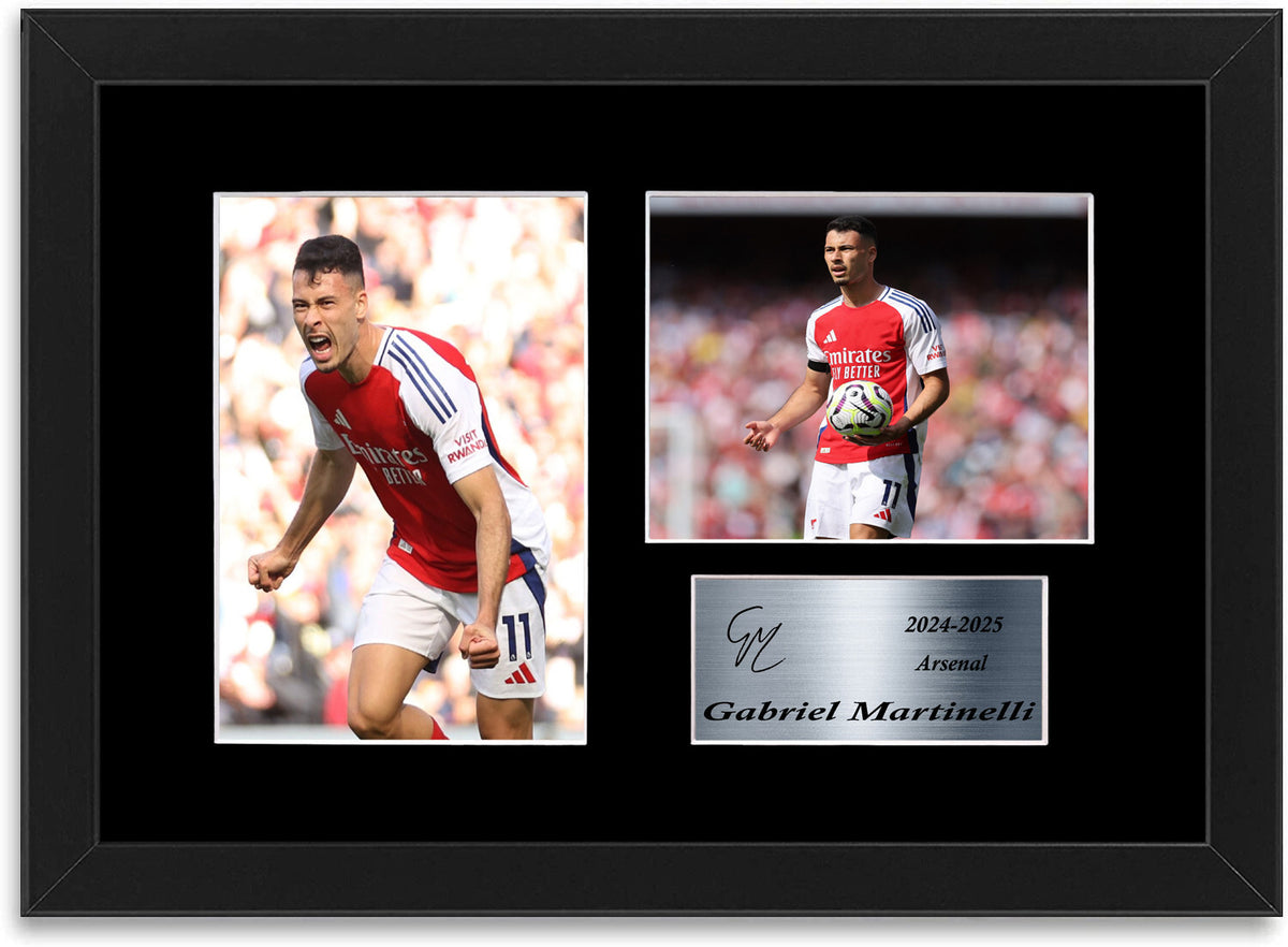 Gabriel Martinelli Arsenal Player framed print by LJW Prints