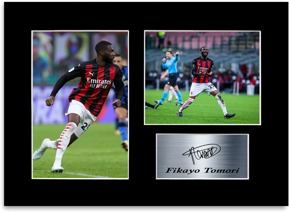 Fikayo Tomori Milan Football Player mounted display by LJW Prints