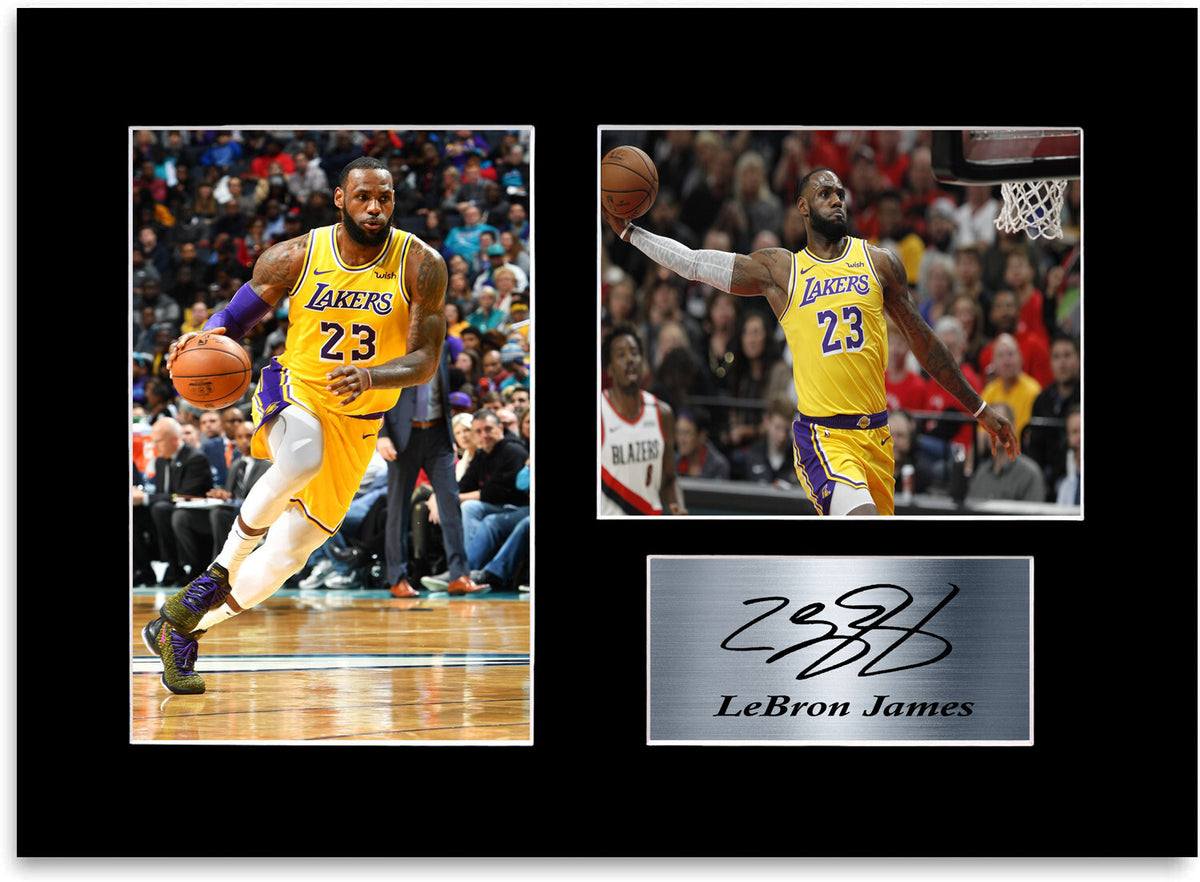 Lebron James LA Lakers A4 Printed Signed Autograph Photo Display Mount Gift