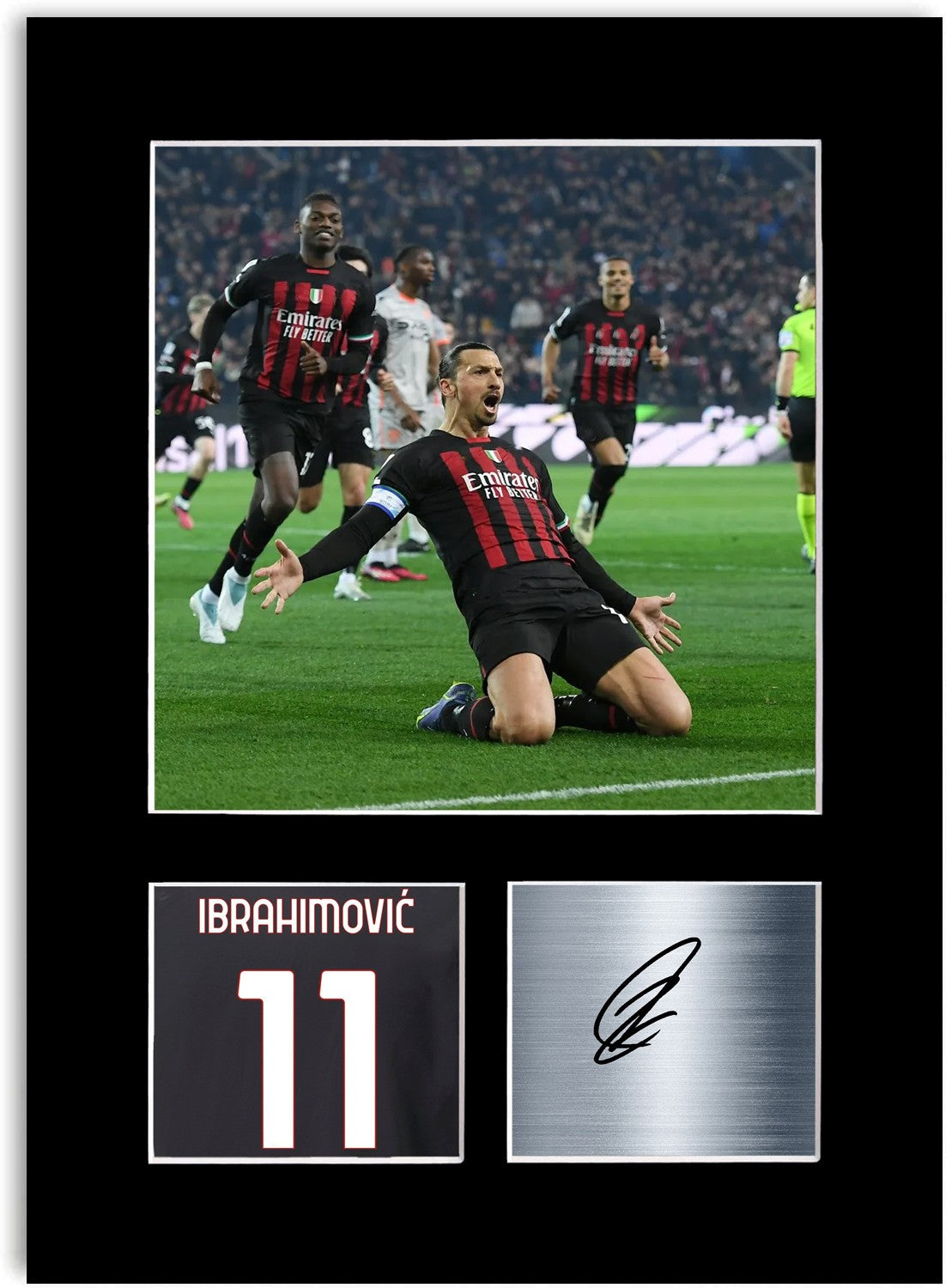 Zlatan Ibrahimovic Football Player Poster Signed Photo Display Mount Print A4