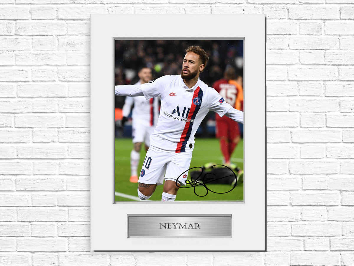Neymar PSG Player A4 Signed Photo Display Mount Gift