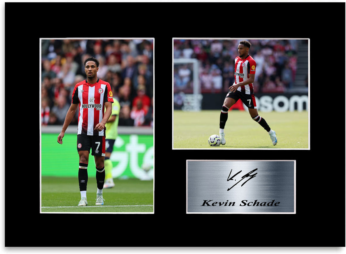 Kevin Schade Brentford Player framed print by LJW Prints