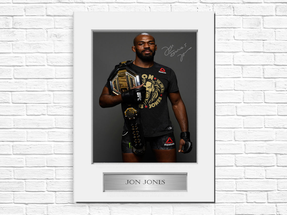 Jon Jones MMA UFC Fighter Signed Autograph Photo Display Mount Gift