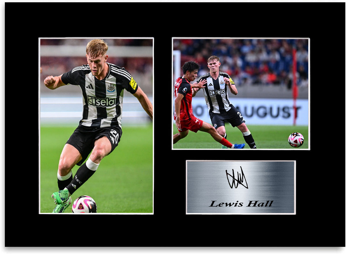 Lewis Hall Newcastle Player mounted display by LJW Prints