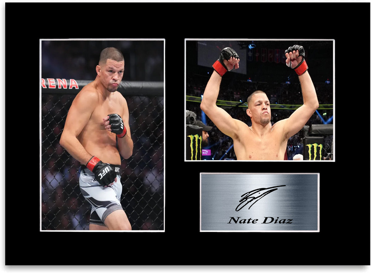 Nate Diaz MMA UFC Fighter Printed mounted display by LJW Prints