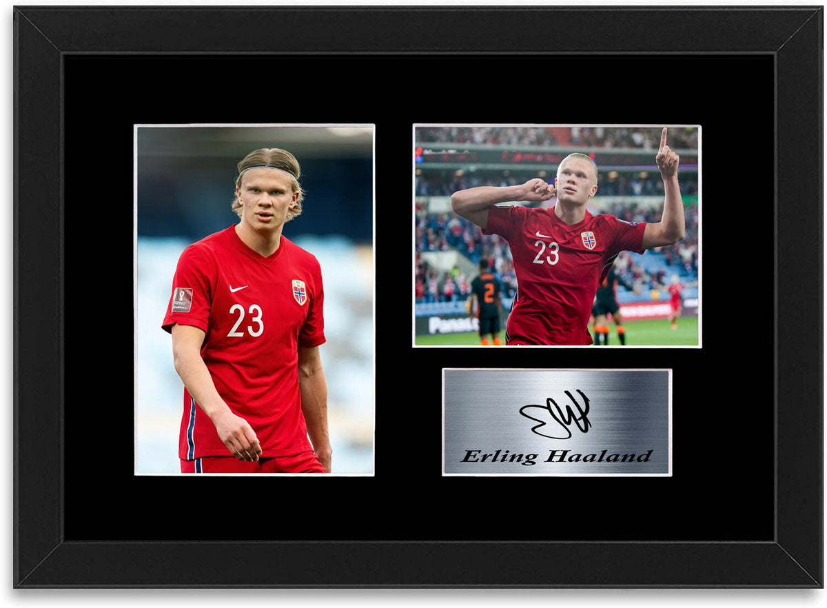 Erling Haaland Football Player Norway Signed Photo Display Mount Poster Framed
