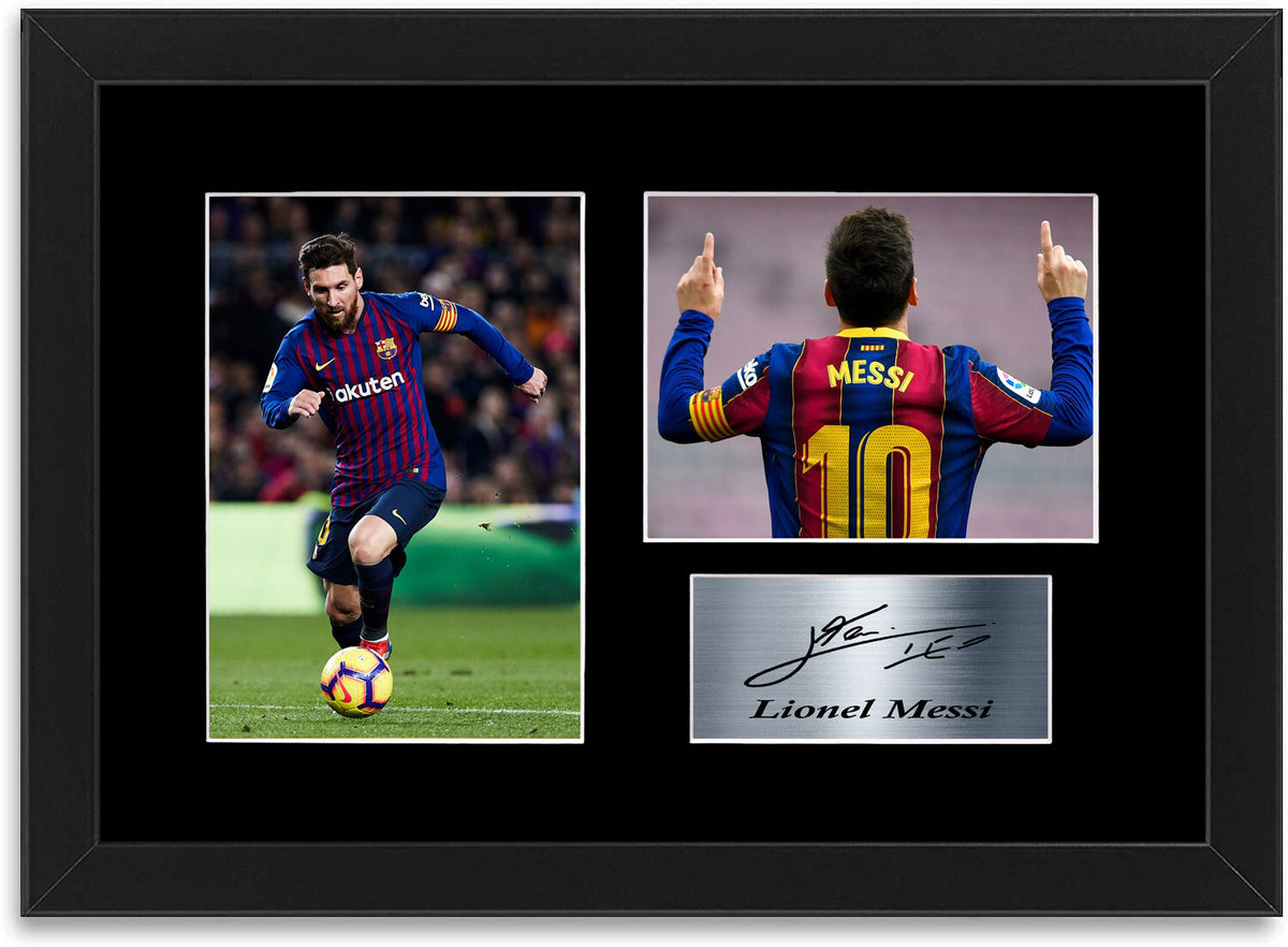 Lionel Messi Barcelona Player Signed Photo Display Mount Gift A4 Framed