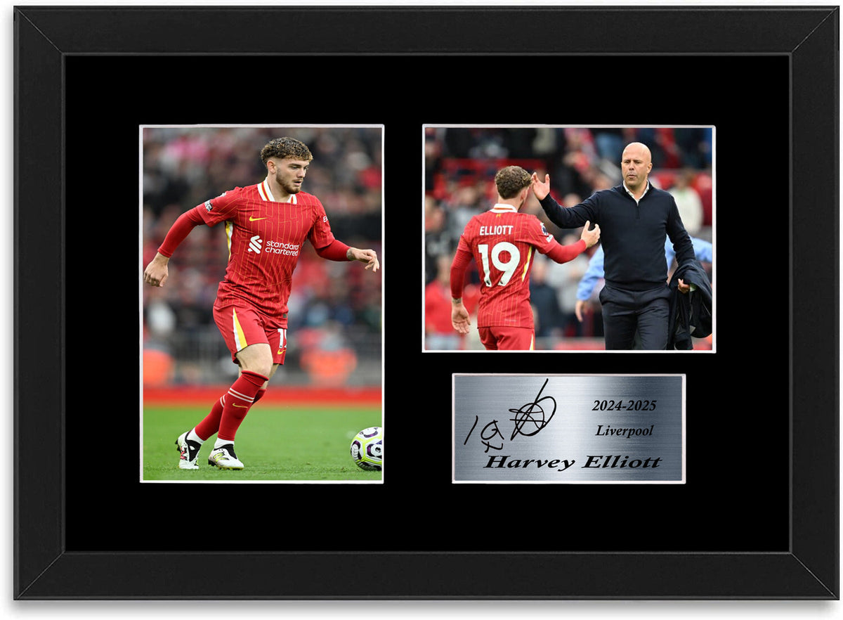 Harvey Elliott Liverpool Player framed print by LJW Prints