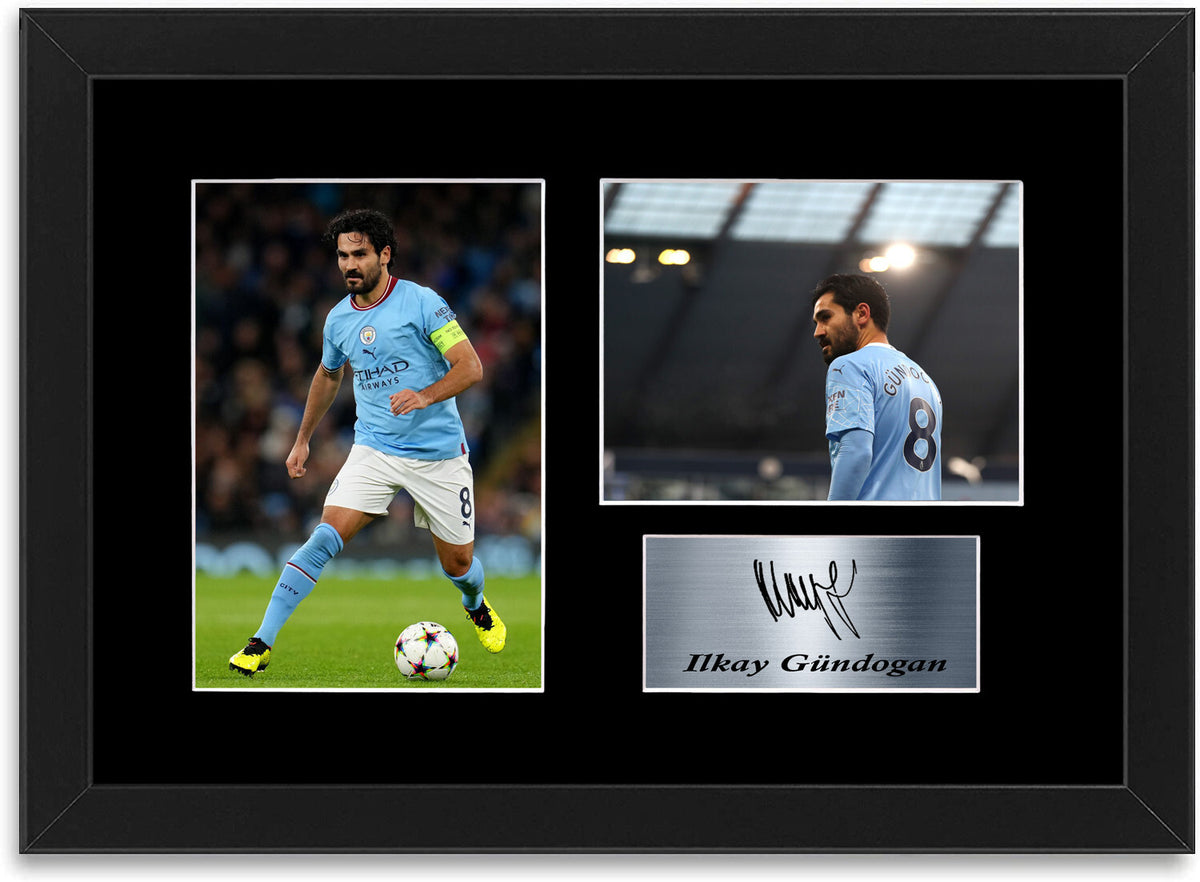 Ilkay Gundogan Man City Player A4 Signed Photo Display Mount Gift Framed Poster