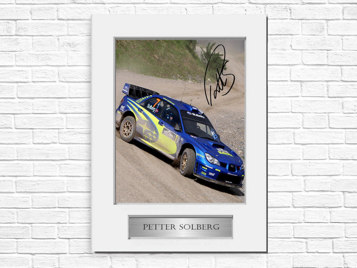Petter Solberg WRC World Rally Champion 2003 Signed Photo Display Mount A4 