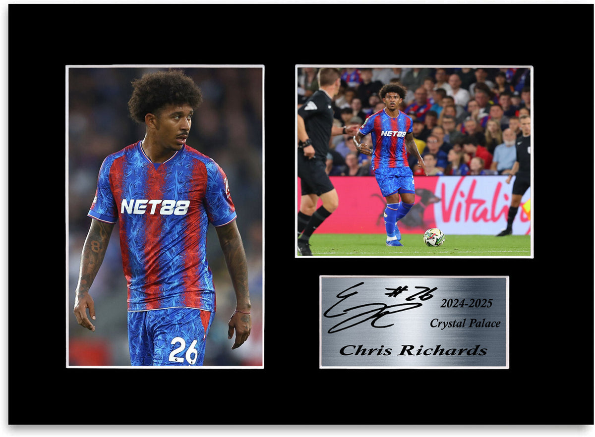 Chris Richards Crystal Palace Player mounted display by LJW Prints
