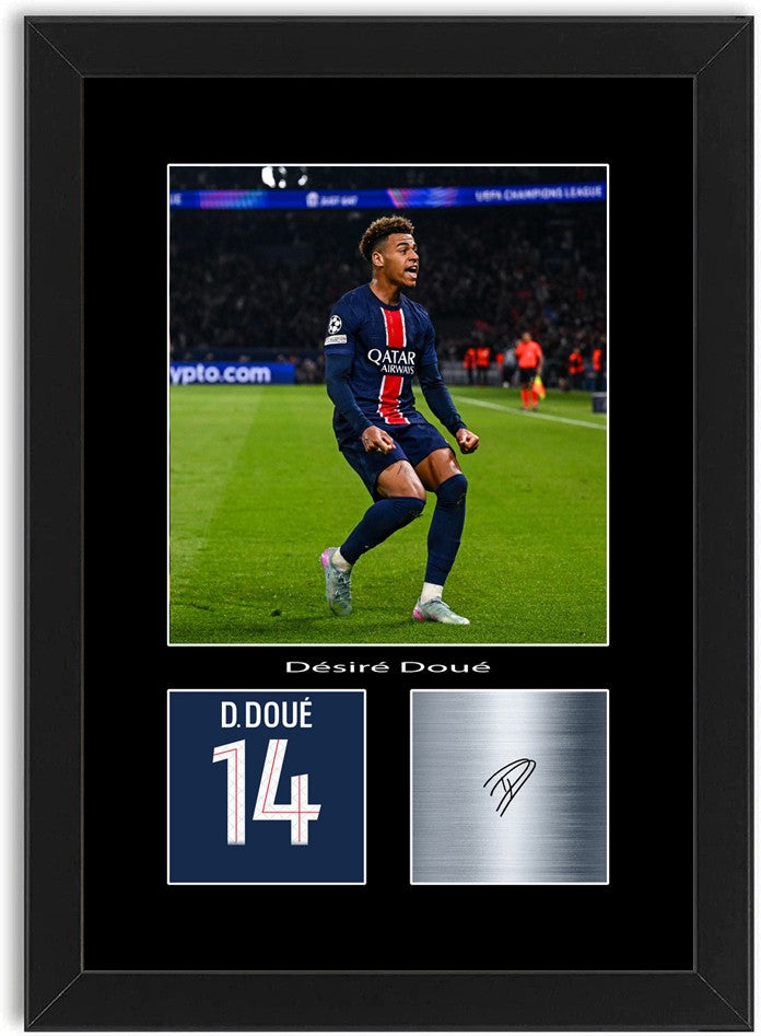 Desire Doue Football Player Poster Signed Print Photo A4 Wall Art Framed