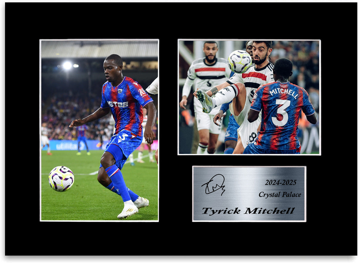 Tyrick Mitchell Crystal Palace Player mounted display by LJW Prints