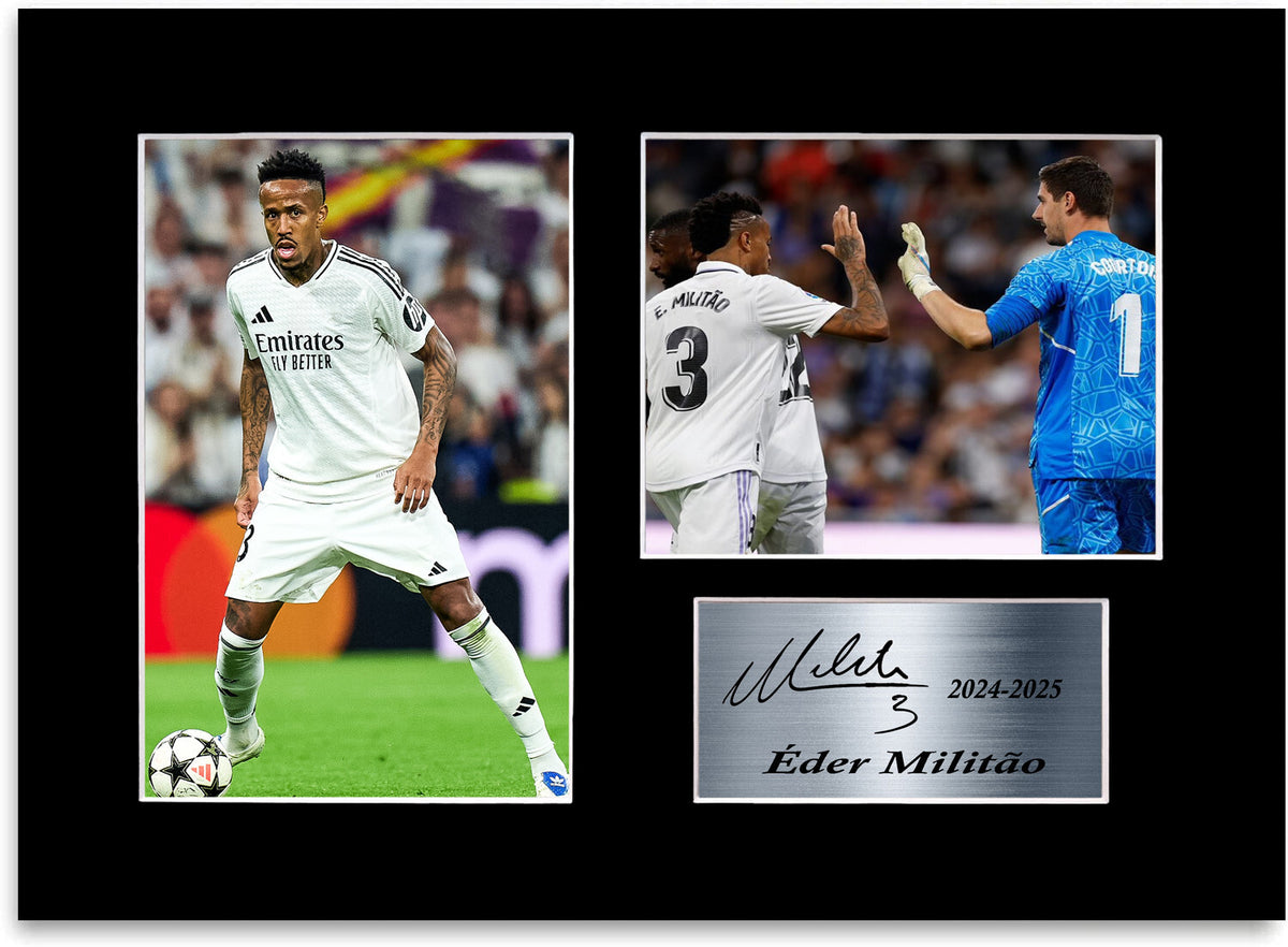 Eder Militao Real Madrid Football Player mounted display by LJW Prints