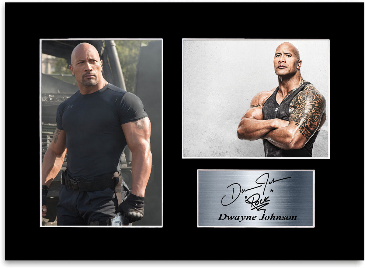 Dwayne Johnson The Rock A4 Signed Autograph Photo Display Mount Poster