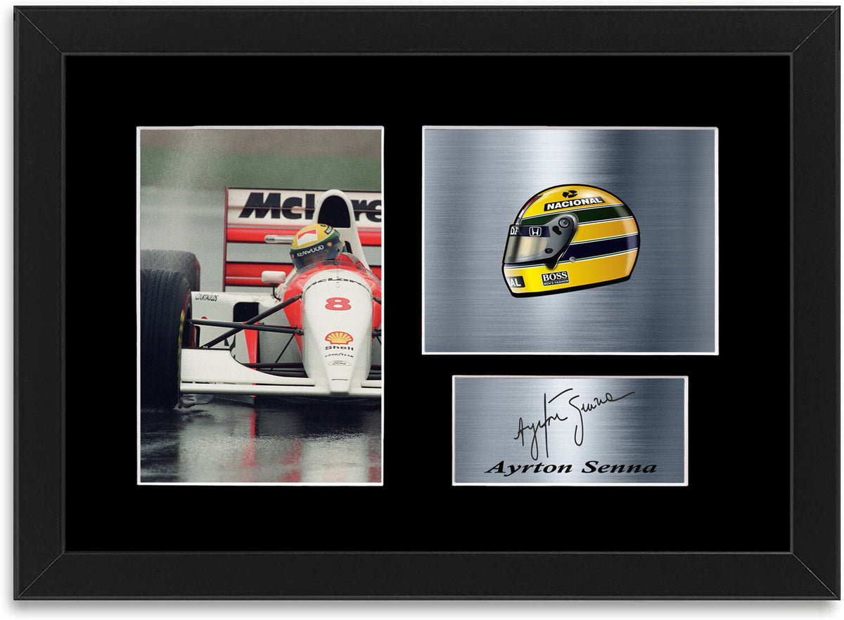 Ayrton Senna F1 World Champion Signed Photo Display Mount Framed Poster A4