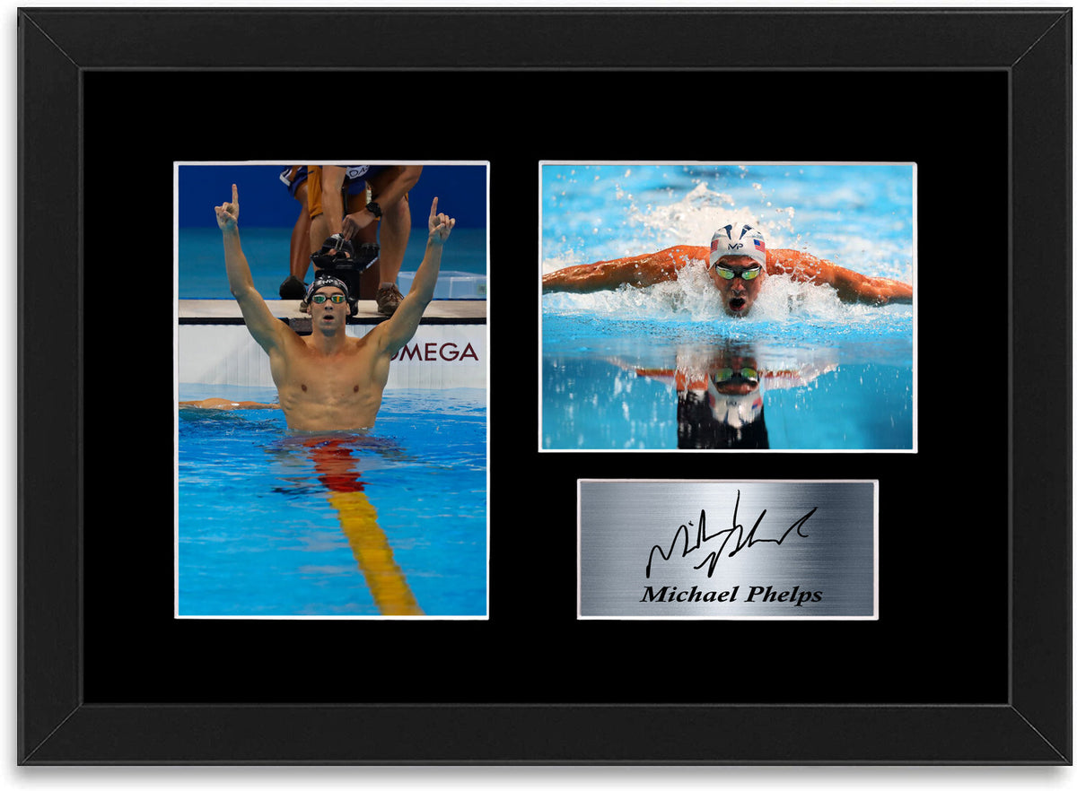 Michael Phelps Olympic Swimmer Signed Autograph Photo Display Framed Poster A4
