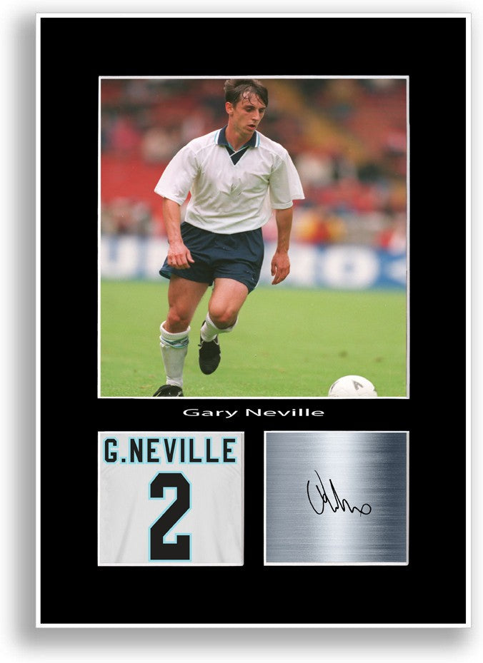 Gary Neville Football Player Poster Signed Print Photo A4 Wall Art Gift Idea