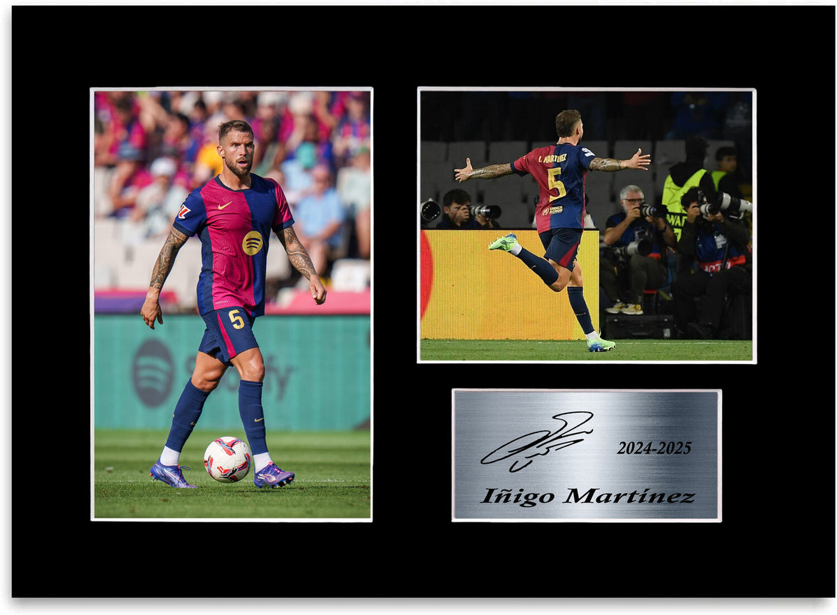 Inigo Martinez Football Player Barcelona mounted display by LJW Prints