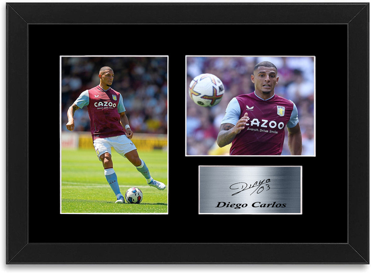 Diego Carlos Aston Villa Player framed print by LJW Prints