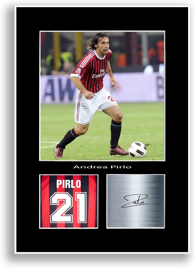 Andrea Pirlo Football Player Poster Signed Print Photo Wall Art Gift Idea