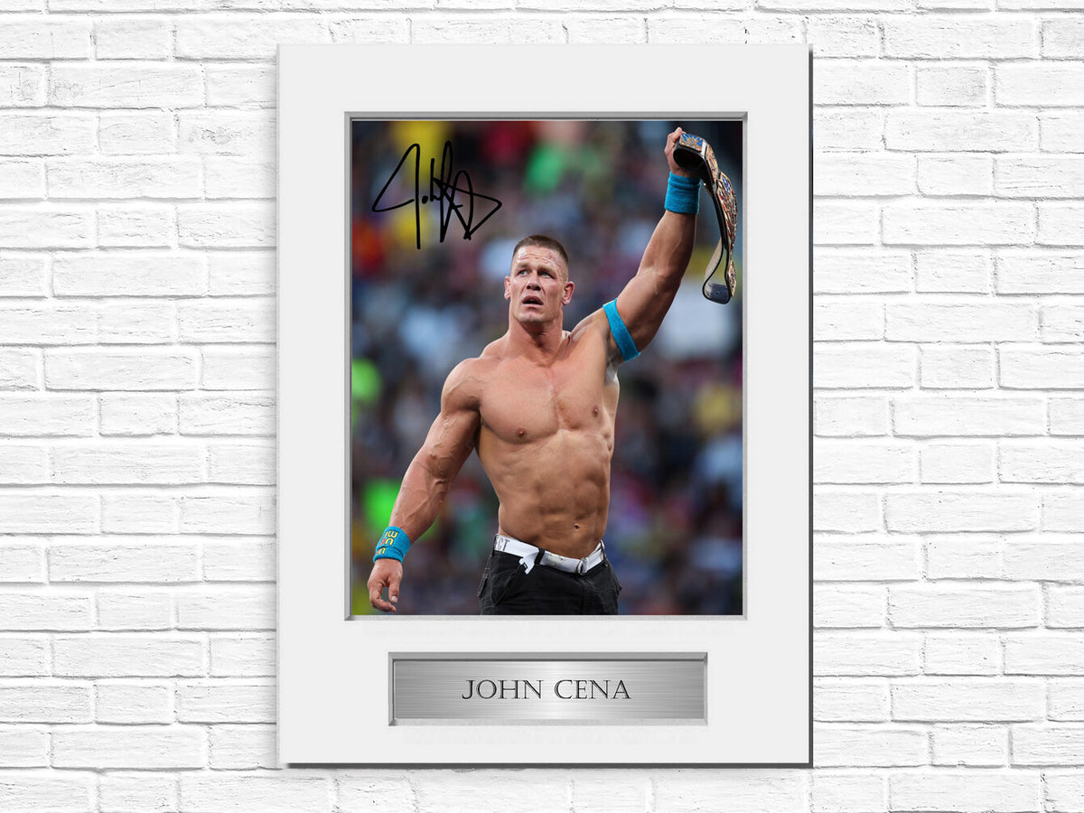John Cena WWE Wrestler A4 Printed Signed Autograph Photo Display Mount Gift
