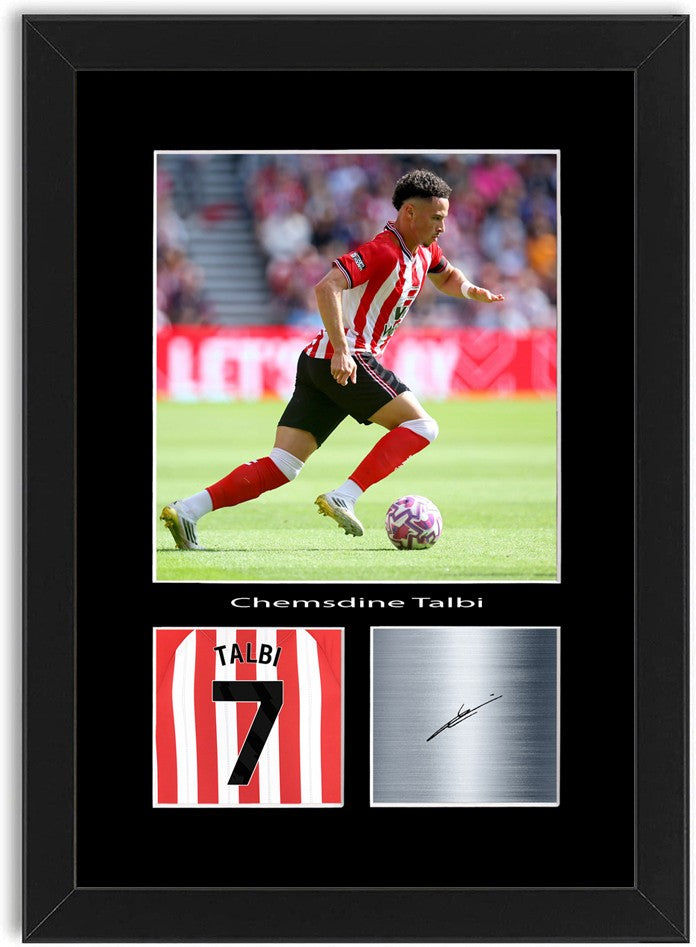 Chemsdine Talbi Football Player Poster Signed Print Photo A4 Wall Art Framed