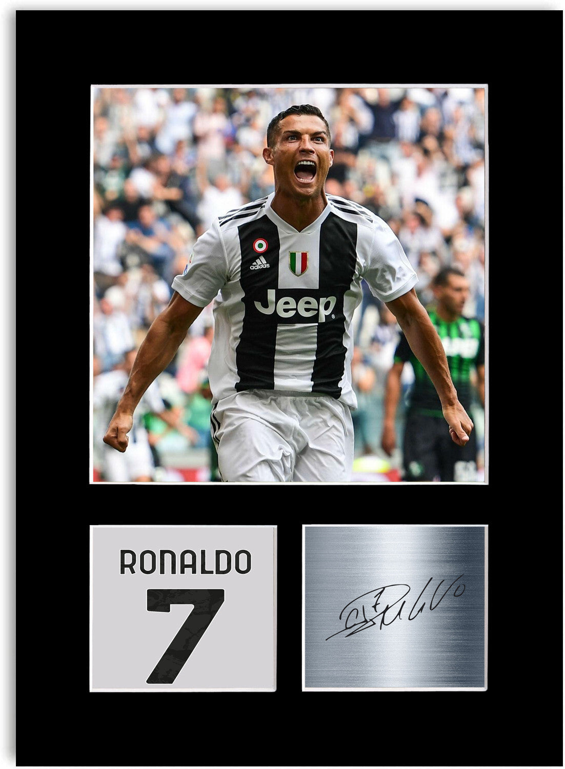 Cristiano Ronaldo Juventus Player Printed mounted display by LJW Prints