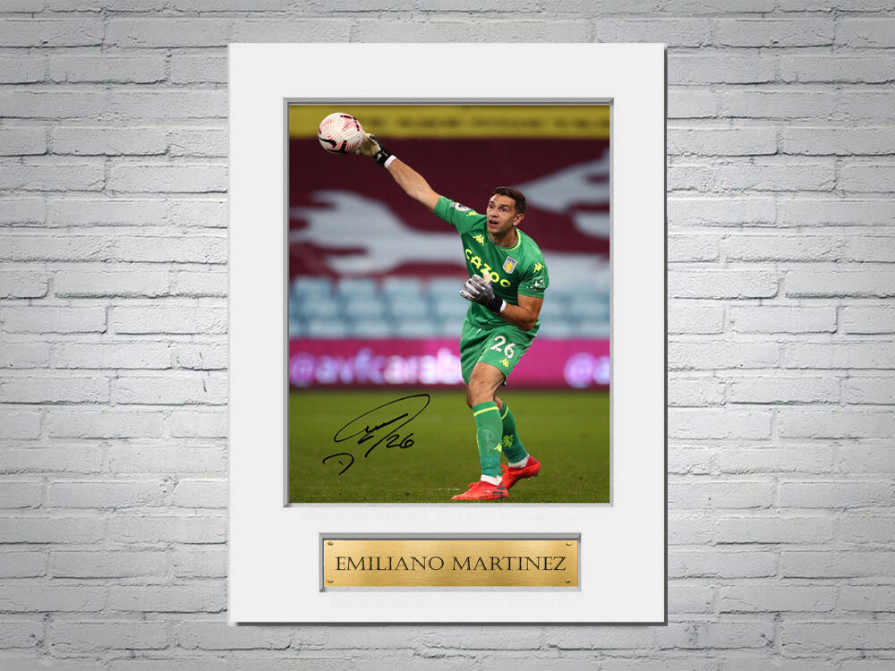 Emiliano Martinez Aston Villa A4 Printed Signed Autograph Photo Display Mount
