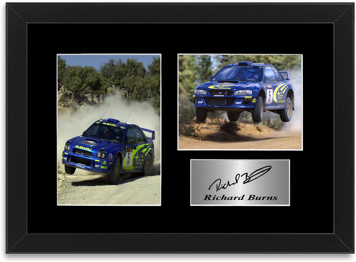 Richard Burns World Rally Champion 2001 WRC Signed Photo Display Mount A4 Framed