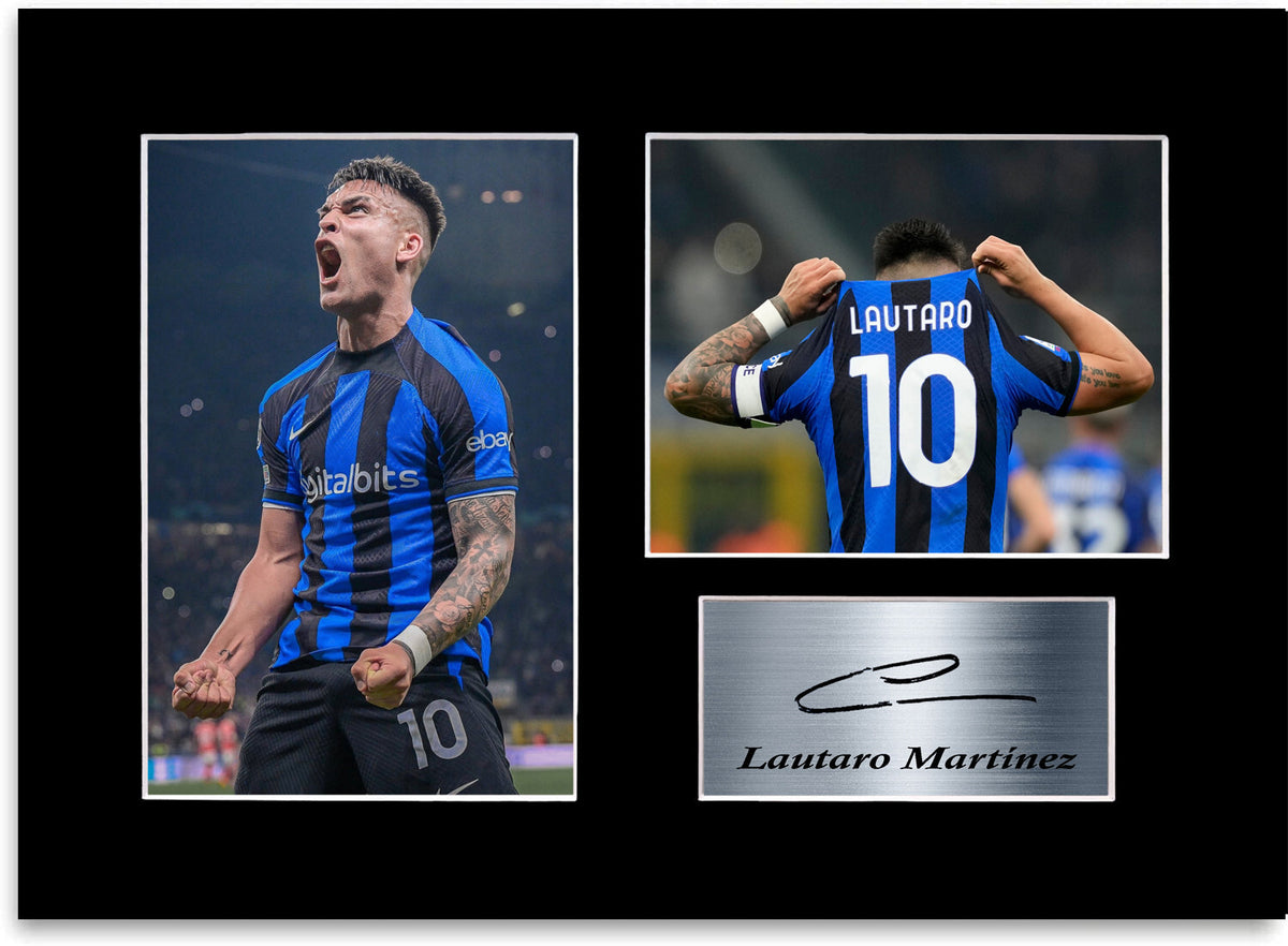 Lautaro Martinez Football Player mounted display by LJW Prints