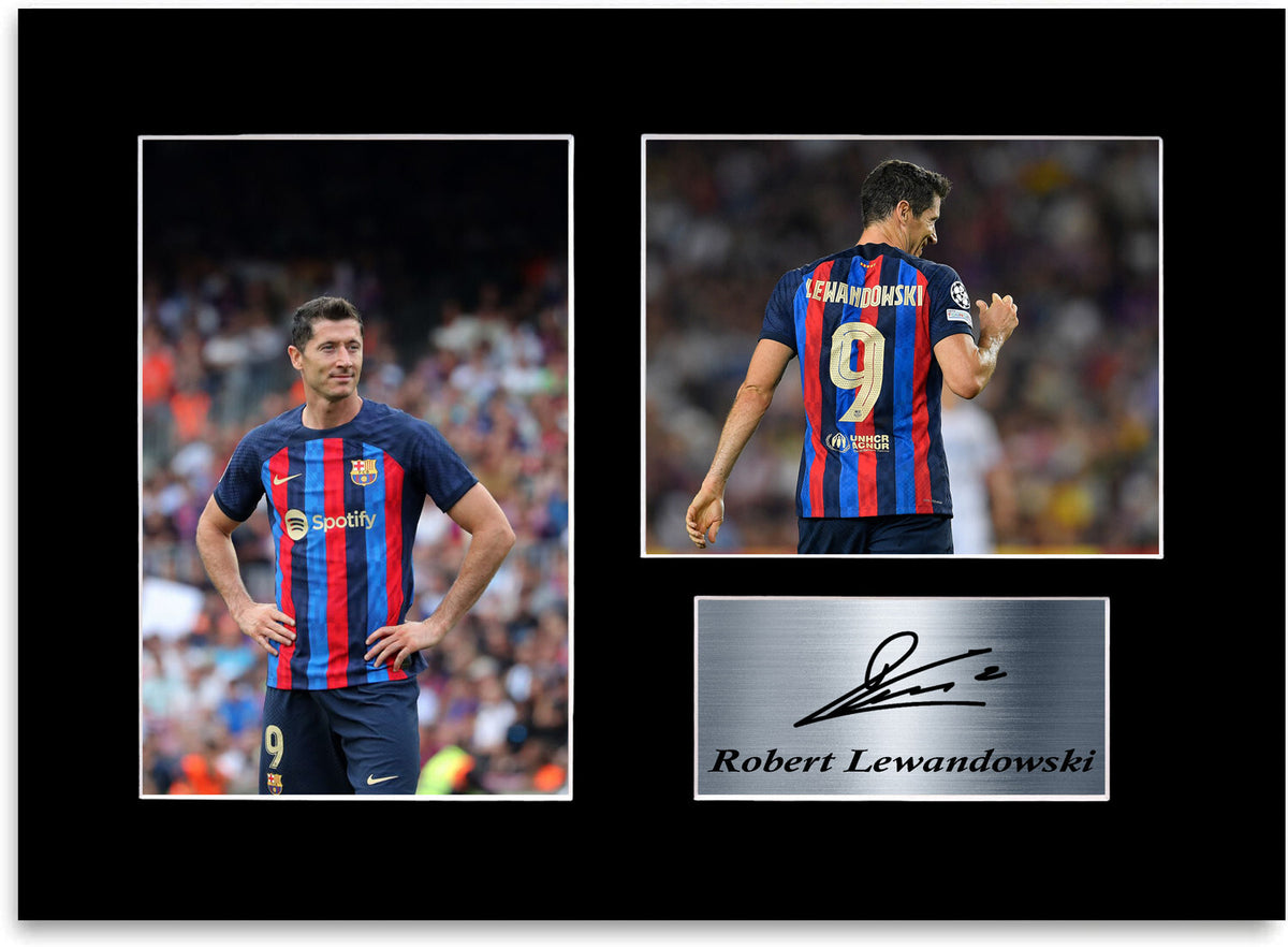 Robert Lewandowski Barcelona Player Printed mounted display by LJW Prints