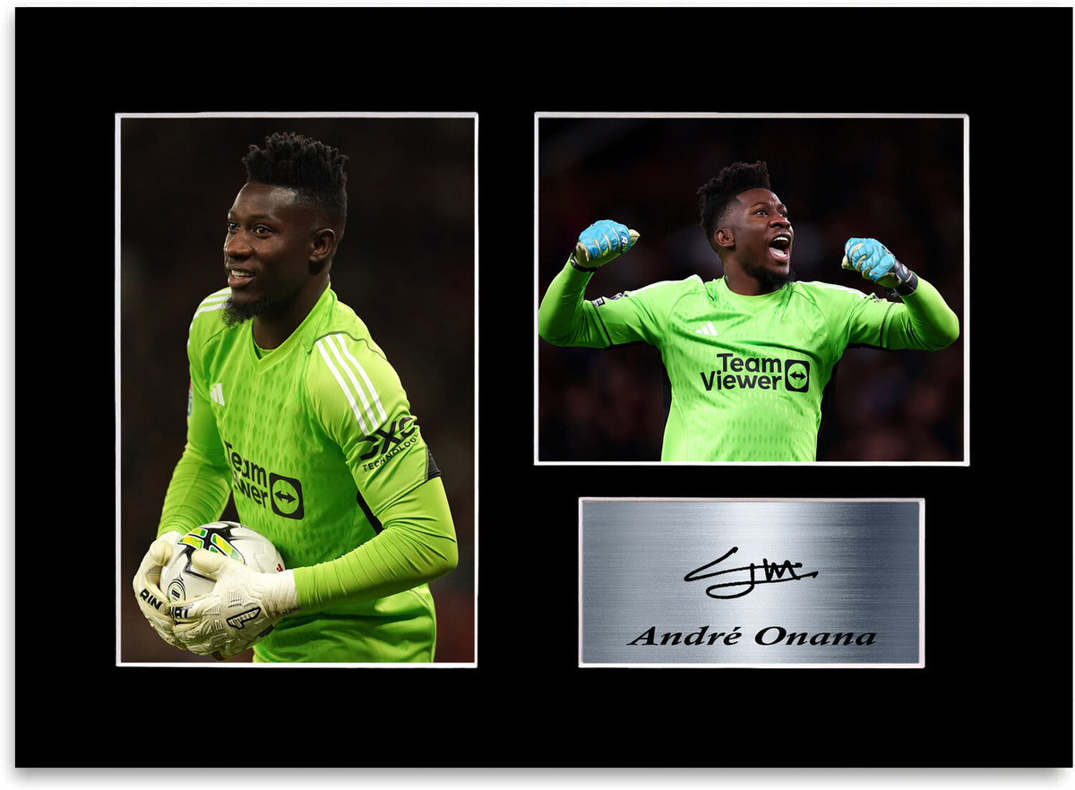 Andre Onana Man United Player mounted display by LJW Prints
