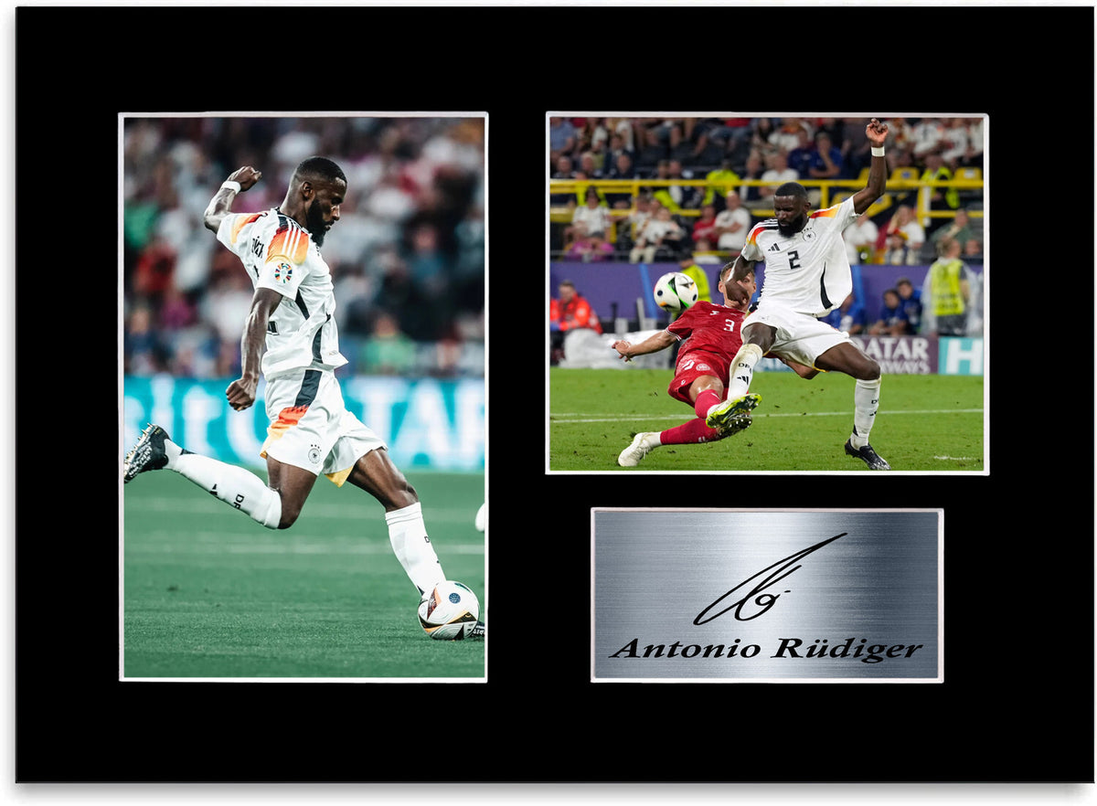 Antonio Rudiger Germany Euro 2024 Football Player mounted display by LJW Prints