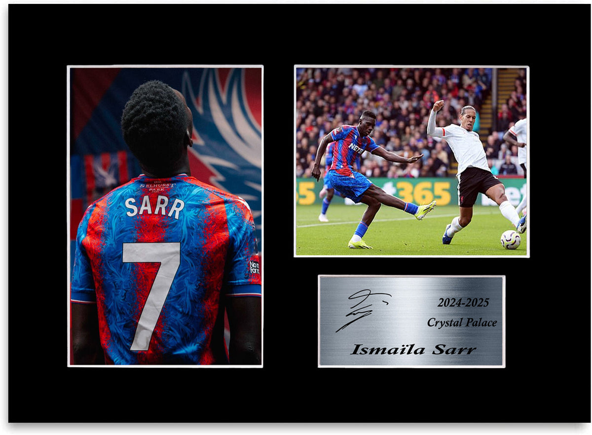 Ismaila Sarr Crystal Palace Player mounted display by LJW Prints