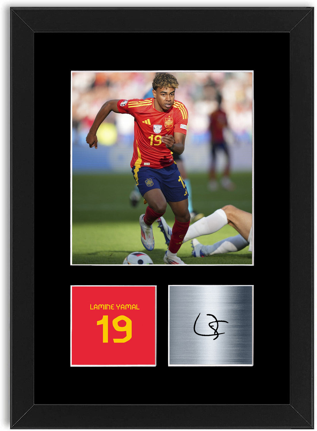 Lamine Yamal Spain Football Player Euro 2024 framed print by LJW Prints