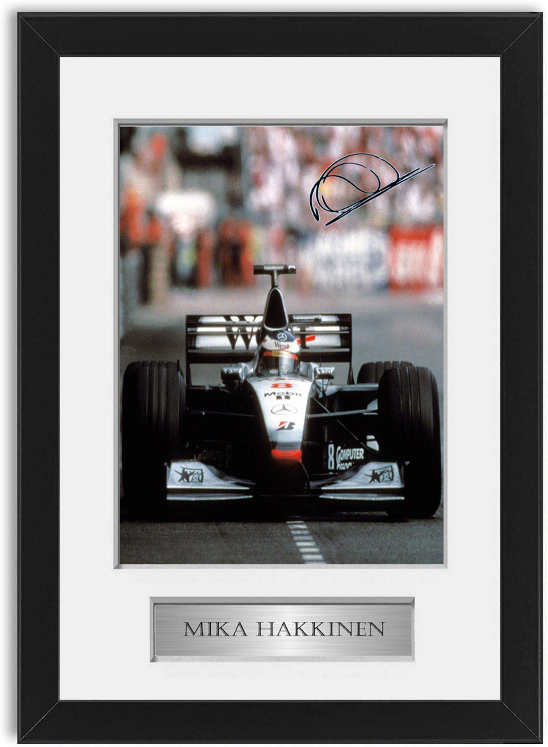 Mika Hakkinen Formula 1 World Champion Signed Poster A4 Photo Display Framed